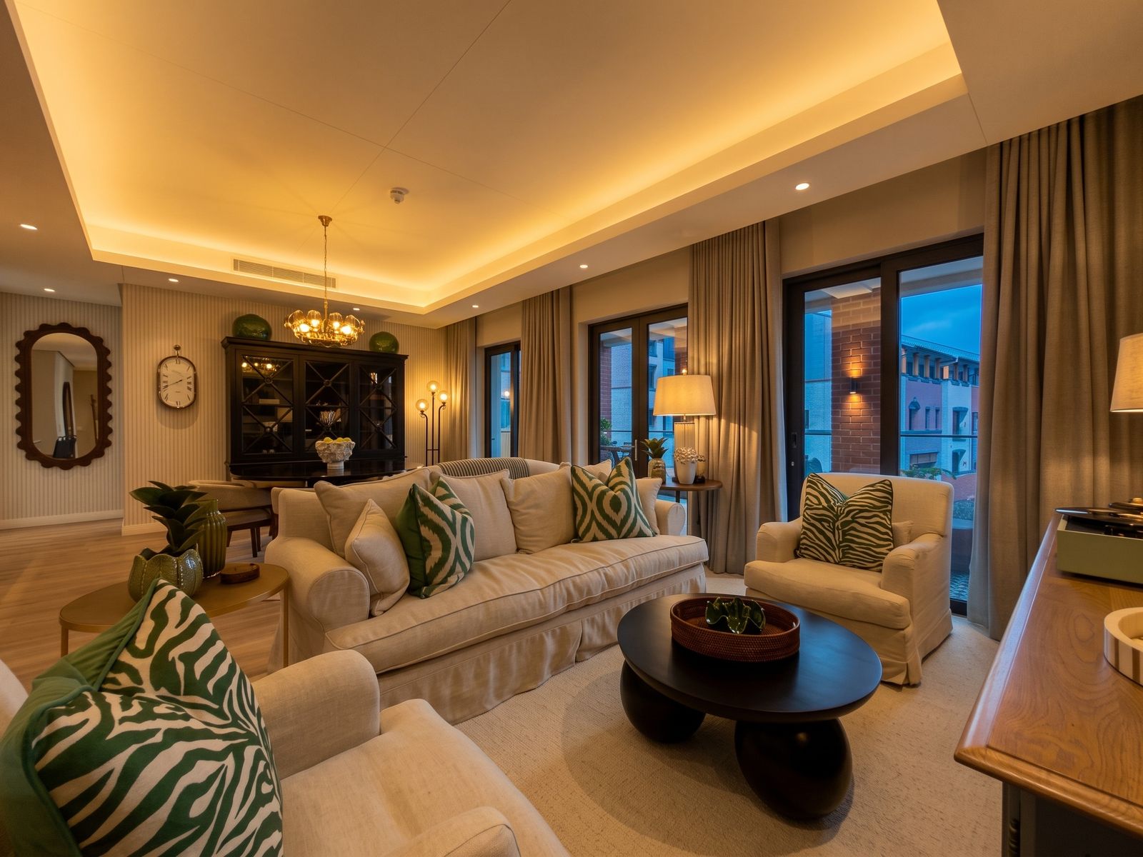 Three-bedroom apartment lounge at City Centre